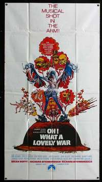p458 OH WHAT A LOVELY WAR int'l three-sheet movie poster '69 Kossin art!