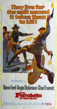 p397 LAST CHALLENGE three-sheet movie poster '67 Pistolero of Red River!