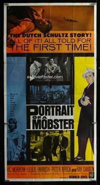 p474 PORTRAIT OF A MOBSTER three-sheet movie poster '61 Vic Morrow