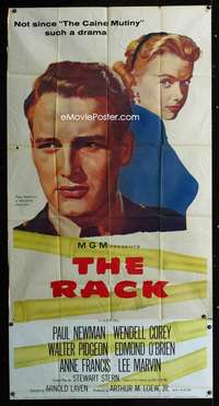 p481 RACK three-sheet movie poster '56 early Paul Newman, Anne Francis