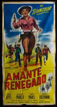p484 RENEGADES Spanish/U.S. three-sheet movie poster '46 cowgirl Evelyn Keyes!