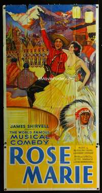 p195 ROSE MARIE stage play English three-sheet movie poster 30s