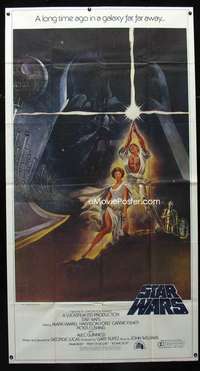 p538 STAR WARS 3sh '77 George Lucas classic sci-fi epic, great art by Tom Jung!