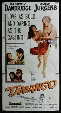 p552 TAMANGO three-sheet movie poster '59 Dorothy Dandridge, Curt Jurgens