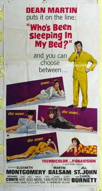 p599 WHO'S BEEN SLEEPING IN MY BED three-sheet movie poster '63 Dean Martin