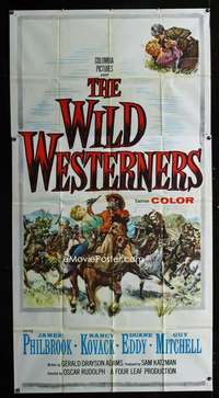 p601 WILD WESTERNERS three-sheet movie poster '62 James Philbrook, Kovack
