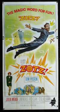p620 ZOTZ three-sheet movie poster '62 William Castle, sci-fi comedy!