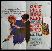 p011 BELOVED INFIDEL six-sheet movie poster '59 Greg Peck, Deborah Kerr