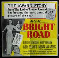 p016 BRIGHT ROAD six-sheet movie poster '53 Dorothy Dandridge, Belafonte