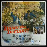 p023 DAMN THE DEFIANT six-sheet movie poster '62 Alec Guinness, Bogarde
