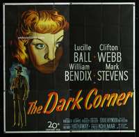 p024 DARK CORNER six-sheet movie poster '46 giant Lucille Ball image!