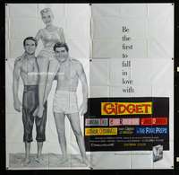 p037 GIDGET six-sheet movie poster '59 Sandra Dee, James Darren