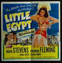 p055 LITTLE EGYPT six-sheet movie poster '51 half-dressed Rhonda Fleming!