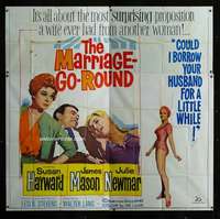 p063 MARRIAGE-GO-ROUND six-sheet movie poster '60 Susan Hayward, Newmar