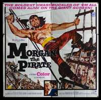 p068 MORGAN THE PIRATE int'l six-sheet movie poster '61 giant Steve Reeves!