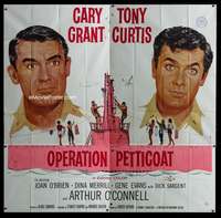 p076 OPERATION PETTICOAT six-sheet movie poster '59 Cary Grant, Curtis