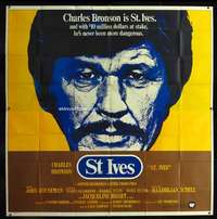 p092 ST IVES int'l six-sheet movie poster '76 Charles Bronson headshot!