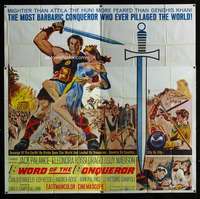 p095 SWORD OF THE CONQUEROR six-sheet movie poster '62 Jack Palance
