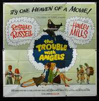 p102 TROUBLE WITH ANGELS six-sheet movie poster '66 Hayley Mills, Russell