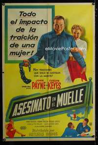 p630 99 RIVER STREET Argentinean movie poster '53 John Payne, Keyes