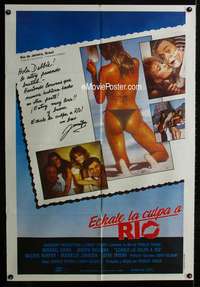 p638 BLAME IT ON RIO Argentinean movie poster '84 sexy Demi Moore!