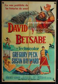 p660 DAVID & BATHSHEBA Argentinean movie poster '51 Greg Peck, Hayward