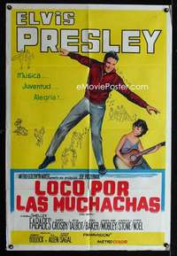 p690 GIRL HAPPY Argentinean movie poster '65 Elvis Presley rocks!