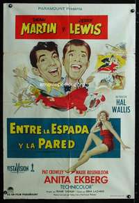 p711 HOLLYWOOD OR BUST Argentinean movie poster '56 Martin & Lewis!