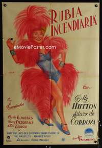 p718 INCENDIARY BLONDE Argentinean movie poster '45 sexy Betty Hutton!