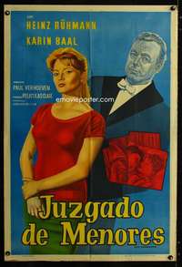 p724 JUDGE & THE SINNER Argentinean movie poster '60 Paul Verhoeven
