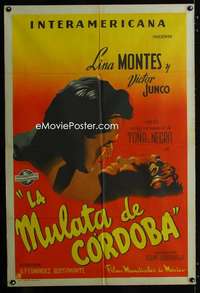 p731 LA MULATA DE CORDOBA Argentinean movie poster '47 romantic art!