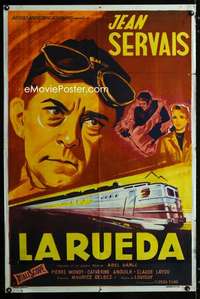 p733 LA ROUE Argentinean movie poster '57 Jean Servais, Abel Gance