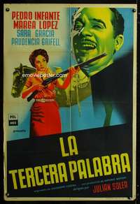 p734 LA TERCERA PALABRA Argentinean movie poster '56 The Third Word!