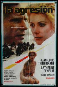 p738 L'AGRESSION Argentinean movie poster '75 Catherine Deneuve