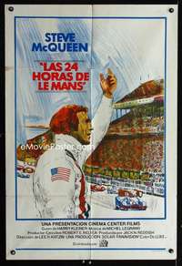 p743 LE MANS Argentinean movie poster '71 Steve McQueen, car racing!