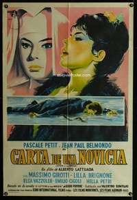 p745 LETTERE DI UNA NOVIZIA Argentinean movie poster '60 Belmondo