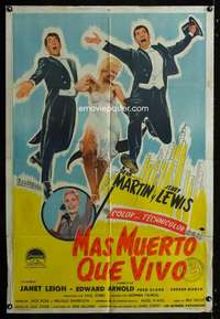 p747 LIVING IT UP Argentinean movie poster '54 Martin & Lewis, Leigh
