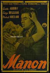 p753 MANON Argentinean movie poster '49 Henri-Georges Clouzot