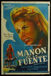 p754 MANON DES SOURCES Argentinean movie poster '53 Marcel Pagnol
