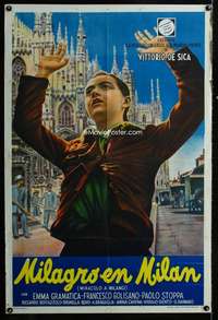 p760 MIRACLE IN MILAN Argentinean movie poster '51 De Sica
