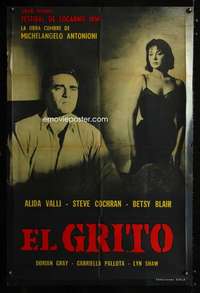 p775 OUTCRY Argentinean movie poster '57 Michelangelo Antonioni, Valli