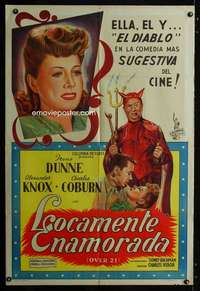 p777 OVER 21 Argentinean movie poster '45 Irene Dunne, Charles Coburn