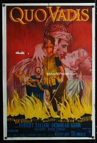 p791 QUO VADIS Argentinean movie poster '51 Robert Taylor, Kerr