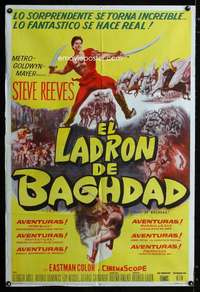 p830 THIEF OF BAGHDAD Argentinean movie poster '61 Steve Reeves