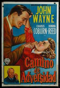 p837 TROUBLE ALONG THE WAY Argentinean movie poster '53 John Wayne