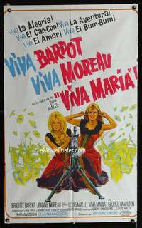 p846 VIVA MARIA Argentinean movie poster '66 Brigitte Bardot
