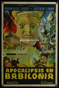 p850 WAR GODS OF BABYLON Argentinean movie poster '62 cool artwork!