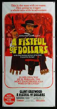 p203 FISTFUL OF DOLLARS Aust three-sheet movie poster '67 Clint Eastwood