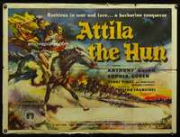 p114 ATTILA British quad movie poster '58 Anthony Quinn the Hun!