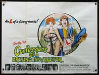 p128 CONFESSIONS OF A DRIVING INSTRUCTOR British quad movie poster '76